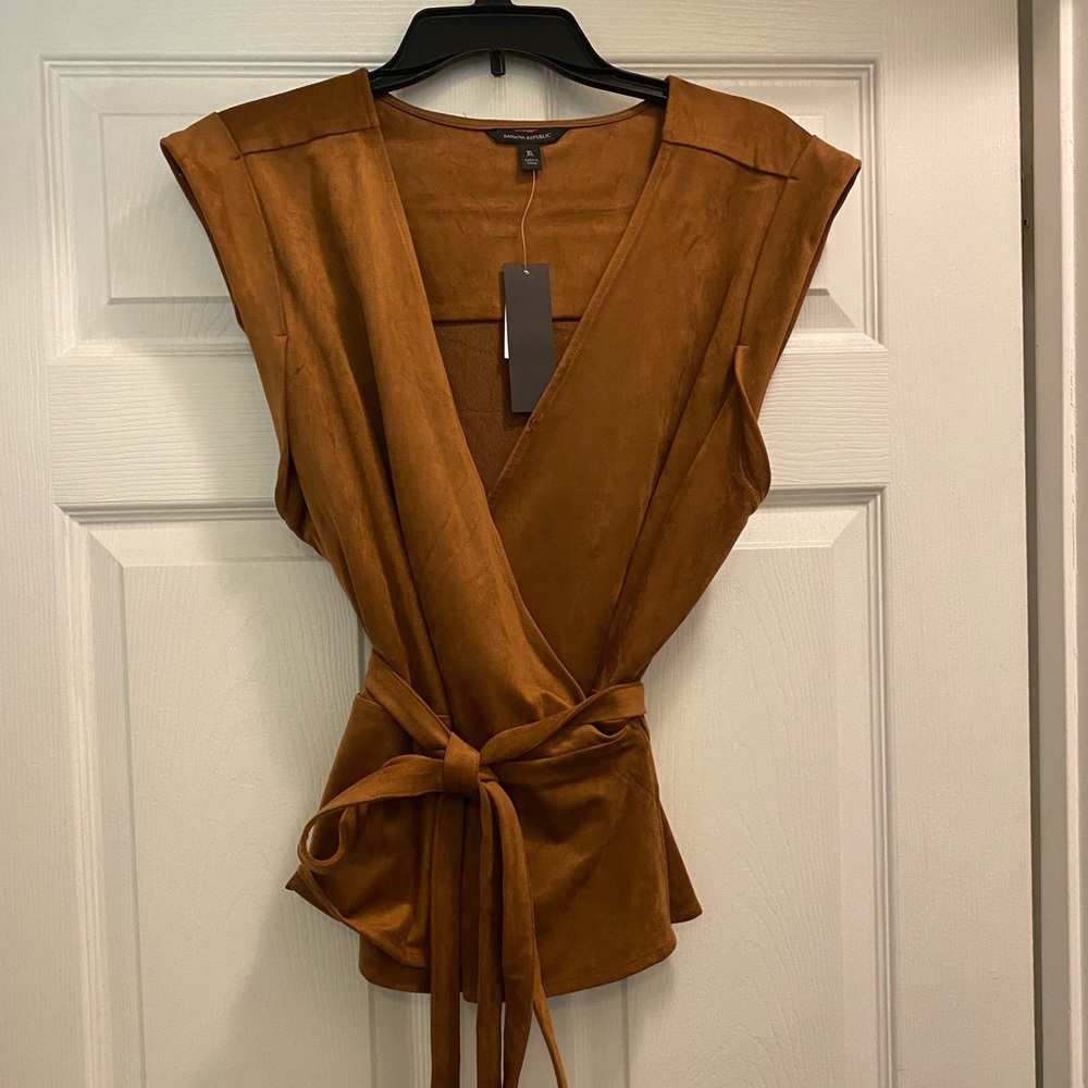 Suede Wrap Top